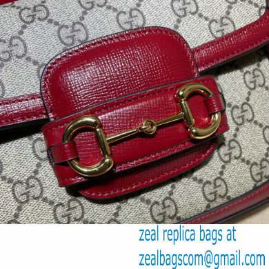 Gucci Horsebit 1955 Mini Shoulder Bag 658574 GG Supreme Canvas Red 2021 - Click Image to Close