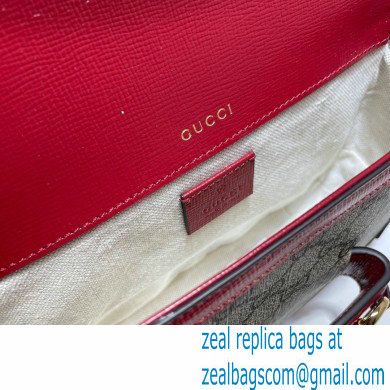 Gucci Horsebit 1955 Mini Shoulder Bag 658574 GG Supreme Canvas Red 2021 - Click Image to Close