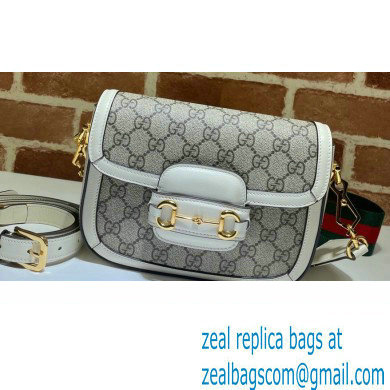 Gucci Horsebit 1955 Mini Shoulder Bag 658574 GG Supreme Canvas White 2021