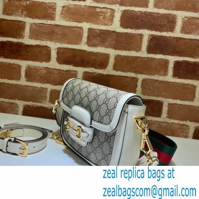 Gucci Horsebit 1955 Mini Shoulder Bag 658574 GG Supreme Canvas White 2021 - Click Image to Close