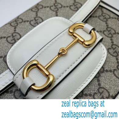 Gucci Horsebit 1955 Mini Shoulder Bag 658574 GG Supreme Canvas White 2021