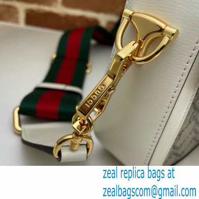 Gucci Horsebit 1955 Mini Shoulder Bag 658574 GG Supreme Canvas White 2021