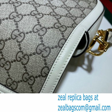 Gucci Horsebit 1955 Mini Shoulder Bag 658574 GG Supreme Canvas White 2021 - Click Image to Close