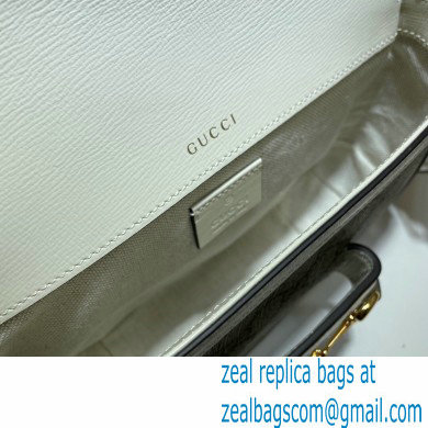 Gucci Horsebit 1955 Mini Shoulder Bag 658574 GG Supreme Canvas White 2021 - Click Image to Close