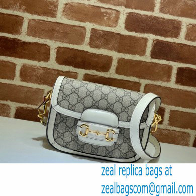Gucci Horsebit 1955 Mini Shoulder Bag 658574 GG Supreme Canvas White 2021 - Click Image to Close