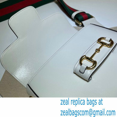 Gucci Horsebit 1955 Mini Shoulder Bag 658574 Leather White 2021