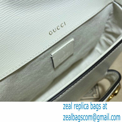 Gucci Horsebit 1955 Mini Shoulder Bag 658574 Leather White 2021