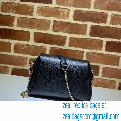 Gucci Interlocking G Leather Crossbody Bag 607720 Black 2021