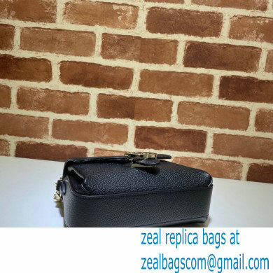 Gucci Interlocking G Leather Crossbody Bag 607720 Black 2021 - Click Image to Close