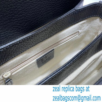 Gucci Interlocking G Leather Crossbody Bag 607720 Black 2021