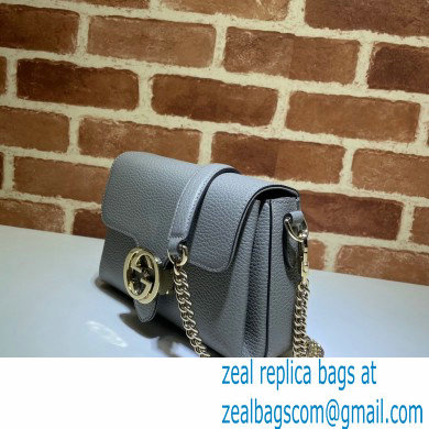 Gucci Interlocking G Leather Crossbody Bag 607720 Gray 2021