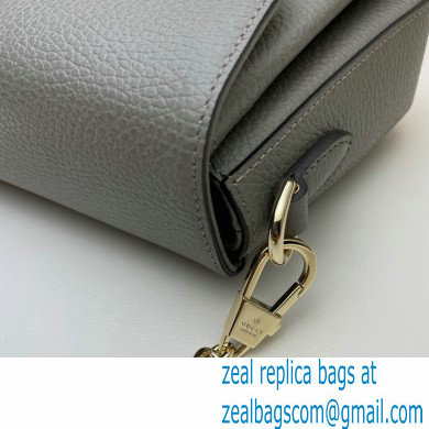 Gucci Interlocking G Leather Crossbody Bag 607720 Gray 2021