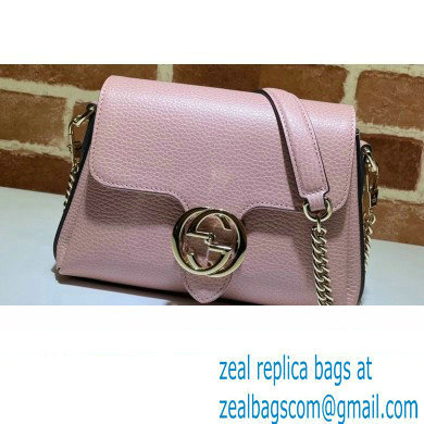 Gucci Interlocking G Leather Crossbody Bag 607720 Pink 2021