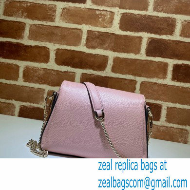 Gucci Interlocking G Leather Crossbody Bag 607720 Pink 2021