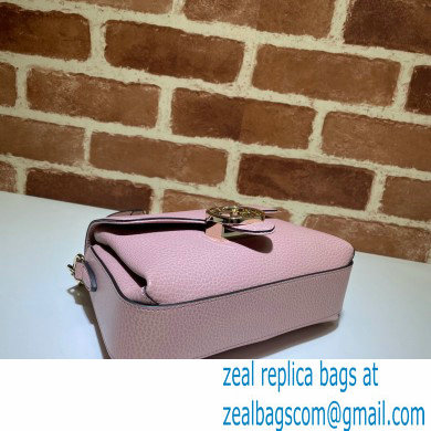 Gucci Interlocking G Leather Crossbody Bag 607720 Pink 2021