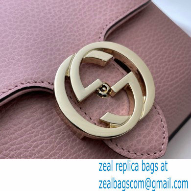 Gucci Interlocking G Leather Crossbody Bag 607720 Pink 2021