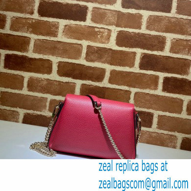 Gucci Interlocking G Leather Crossbody Bag 607720 Red 2021