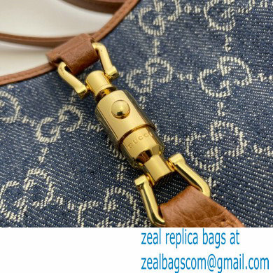 Gucci Jackie 1961 Mini Shoulder Bag 637092 Washed GG Denim Blue 2021 - Click Image to Close