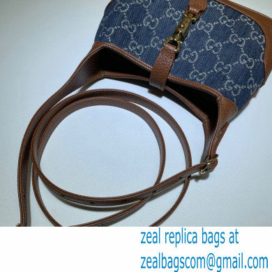 Gucci Jackie 1961 Mini Shoulder Bag 637092 Washed GG Denim Blue 2021 - Click Image to Close