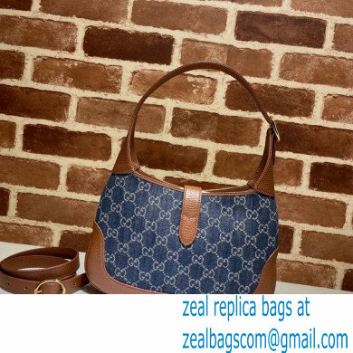 Gucci Jackie 1961 Small Shoulder Bag 636706 Washed GG Denim Blue 2021