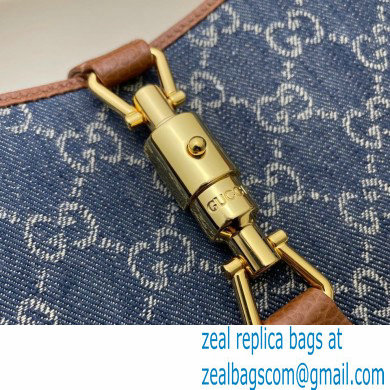 Gucci Jackie 1961 Small Shoulder Bag 636706 Washed GG Denim Blue 2021