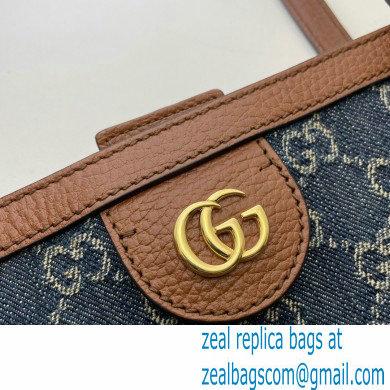 Gucci Ophidia GG Medium Tote Bag 631685 Washed GG Denim Blue 2021 - Click Image to Close