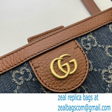 Gucci Ophidia GG Medium Tote Bag 631685 Washed GG Denim Blue 2021