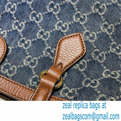 Gucci Ophidia GG Medium Tote Bag 631685 Washed GG Denim Blue 2021