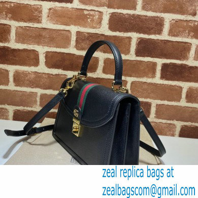 Gucci Ophidia Small Top Handle Bag with Web 651055 Leather Black 2021