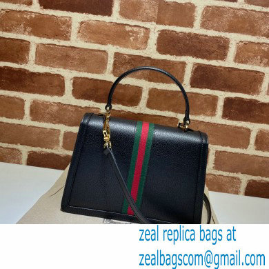 Gucci Ophidia Small Top Handle Bag with Web 651055 Leather Black 2021