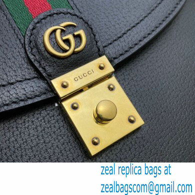 Gucci Ophidia Small Top Handle Bag with Web 651055 Leather Black 2021