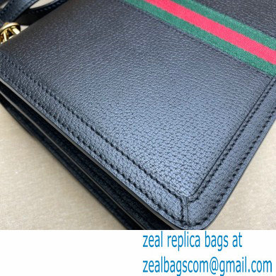 Gucci Ophidia Small Top Handle Bag with Web 651055 Leather Black 2021 - Click Image to Close