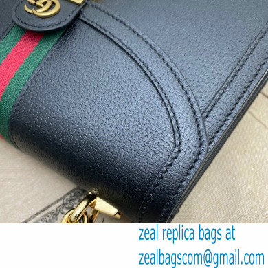 Gucci Ophidia Small Top Handle Bag with Web 651055 Leather Black 2021 - Click Image to Close