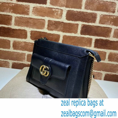 Gucci Small Shoulder Bag with Double G 648999 Leather Black 2021