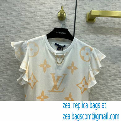 LOUIS VUITTON Monogram Ombre Flounce Sleeve T-Shirt