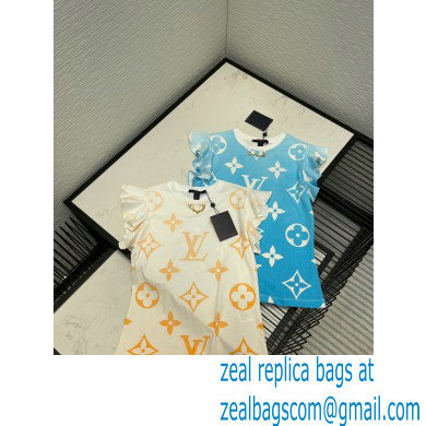 LOUIS VUITTON Monogram Ombre Flounce Sleeve T-Shirt