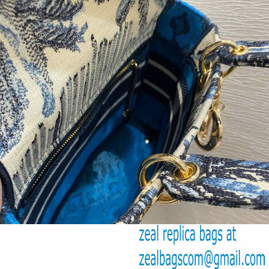 Lady Dior Medium D-Lite Bag in Blue Palms Embroidery 2021 - Click Image to Close