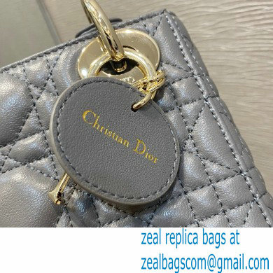 Lady Dior Mini Bag in Cannage Lambskin Gray 2021 - Click Image to Close