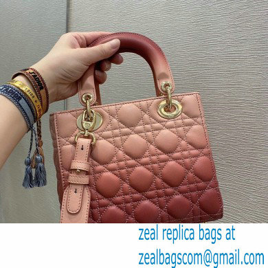 Lady Dior My ABCDior Bag in Gradient Cannage Lambskin Pink 2021