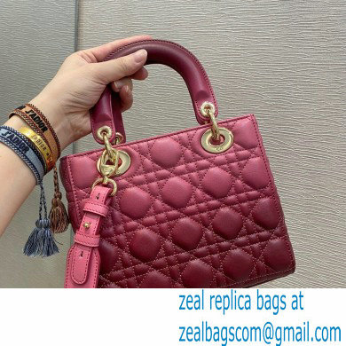 Lady Dior My ABCDior Bag in Gradient Cannage Lambskin Strawberry Pink 2021 - Click Image to Close