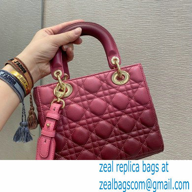 Lady Dior My ABCDior Bag in Gradient Cannage Lambskin Strawberry Pink 2021