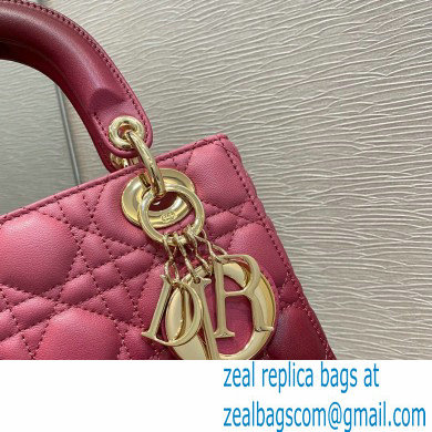 Lady Dior My ABCDior Bag in Gradient Cannage Lambskin Strawberry Pink 2021