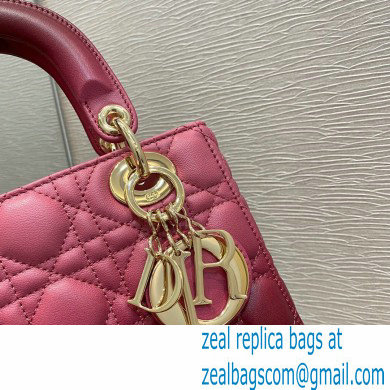 Lady Dior My ABCDior Bag in Gradient Cannage Lambskin Strawberry Pink 2021 - Click Image to Close