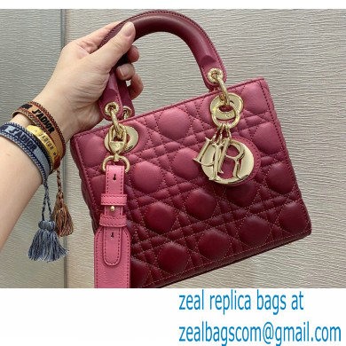 Lady Dior My ABCDior Bag in Gradient Cannage Lambskin Strawberry Pink 2021 - Click Image to Close
