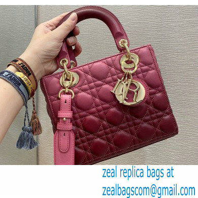 Lady Dior My ABCDior Bag in Gradient Cannage Lambskin Strawberry Pink 2021