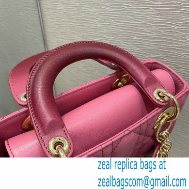 Lady Dior My ABCDior Bag in Gradient Cannage Lambskin Strawberry Pink 2021
