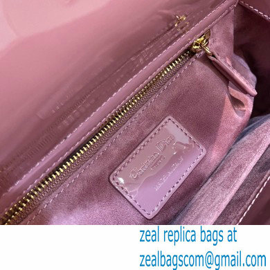 Lady Dior Small Bag in My ABCDior Cannage Patent Cherry Pink 2021 - Click Image to Close