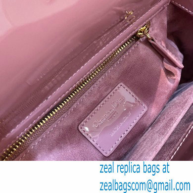 Lady Dior Small Bag in My ABCDior Cannage Patent Cherry Pink 2021