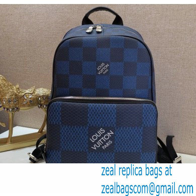 Louis Vuitton Damier Graphite 3D Canvas Campus Backpack Bag N50008 Navy Blue - Click Image to Close