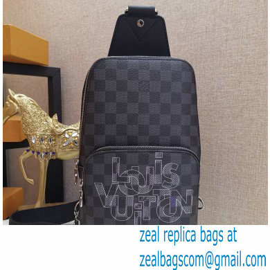 Louis Vuitton Damier Graphite Canvas Avenue Sling Bag N40274 Logo Gris